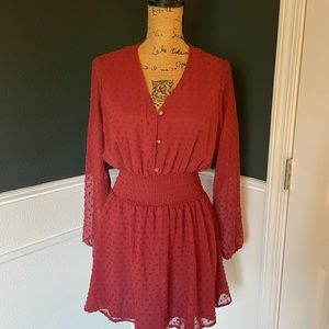 J for Justify Long sleeve dress Junior Sz Medium Rust